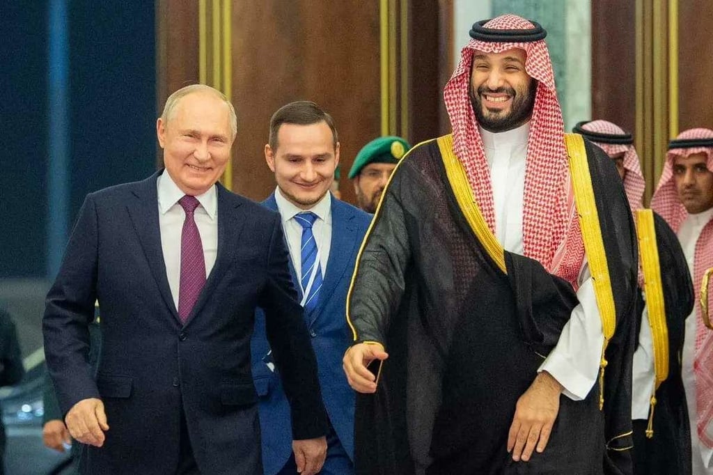 Saudi Crown Prince Mohammed bin Salman Russian President Vladimir Putin